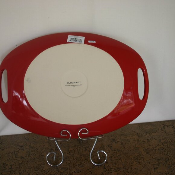 Rachel Ray Stoneware NWT Red Oval Platter 12.5" b-210 - Picture 4 of 6